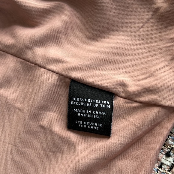 525 America Women’s Pink Cream Gold Tweed Fringe Jacket Blazer BohoGlam Barbie M - Picture 16 of 16